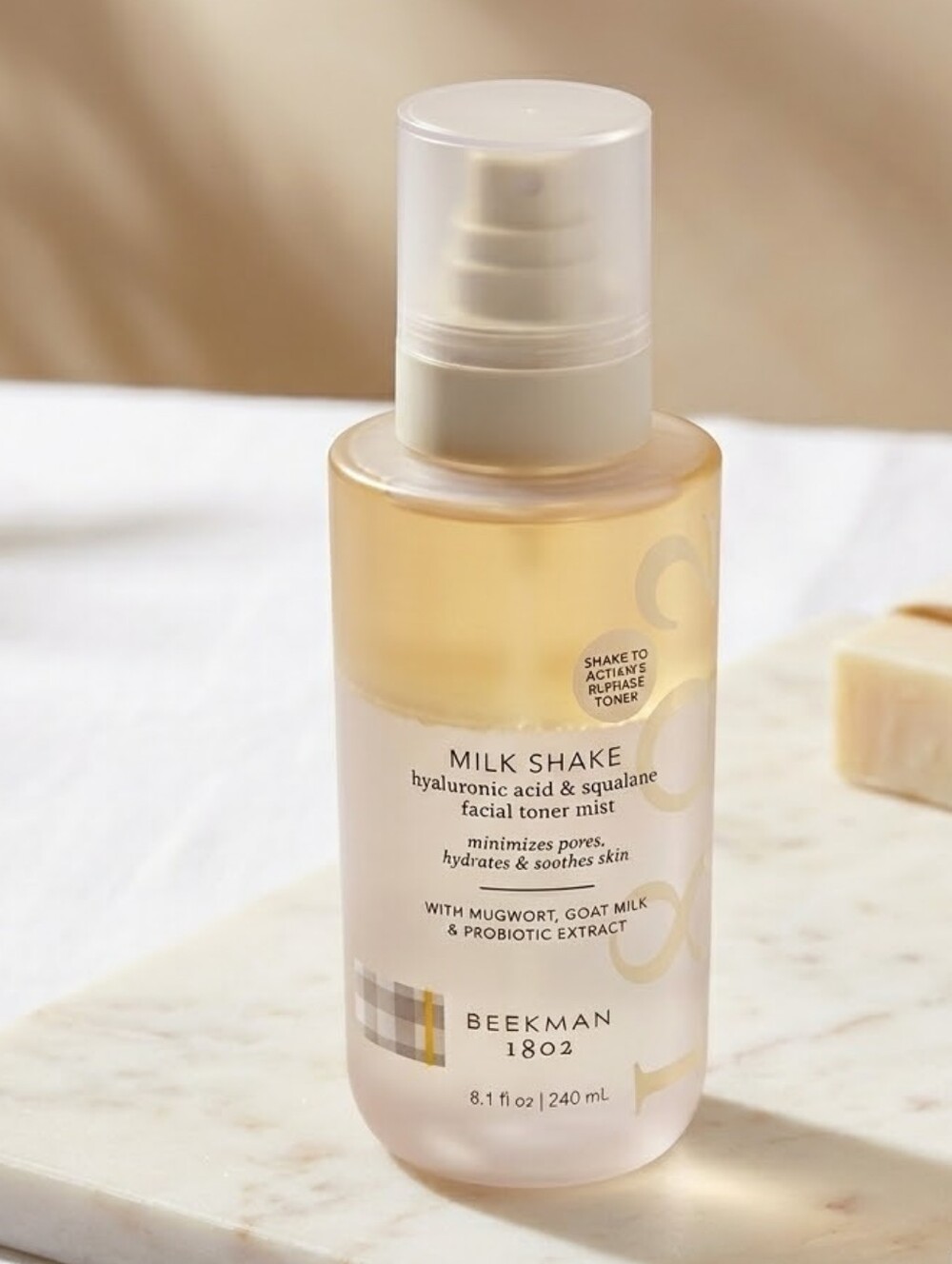 Beekman Milk Shake Hyaluronic Acid & Squalane Facial Toner Mist, New